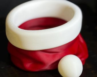 Plato para aperitivos con forma de gorro de Papá Noel (impreso en 3D)