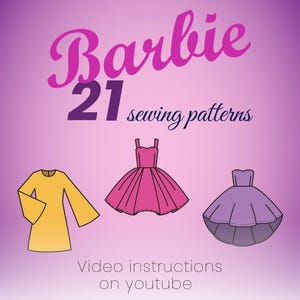 Mönster för Barbie-dockkläder | PDF-paket | Tillverkad av människan | Ingen AI