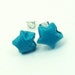Tiny Teal Lucky Star Stud Earrings