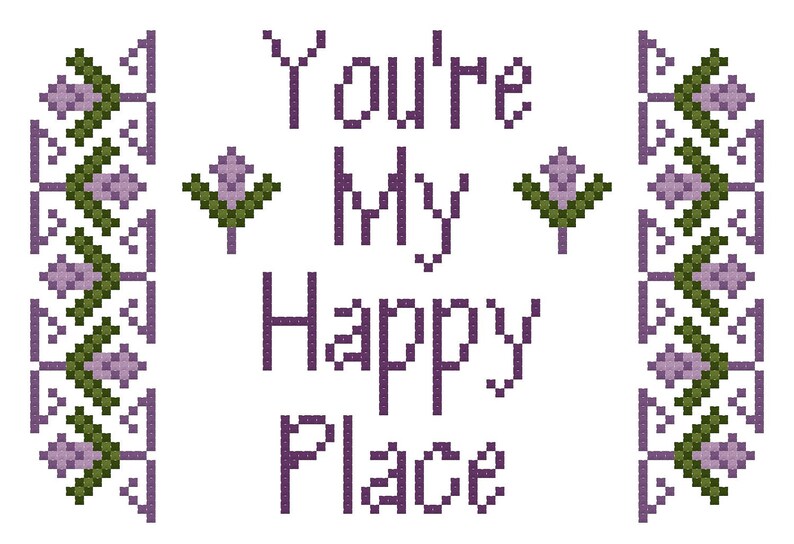 You're My Happy Place Cross Stitch Pattern Instant Etsy