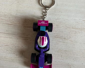 Collectable Academy F1 Car Keychain with Authentic Bricks Used as Charms