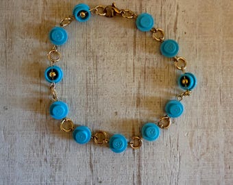 Gold Bracelet made with Authentic Bricks