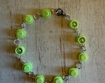 Silver Bracelet made with Authentic Bricks