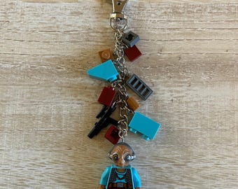 Maz Kanata Keychain with Authentic Bricks Used as Charms