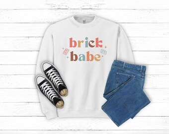 Brick Babe, LEGO Inspired Crewneck Sweatshirt