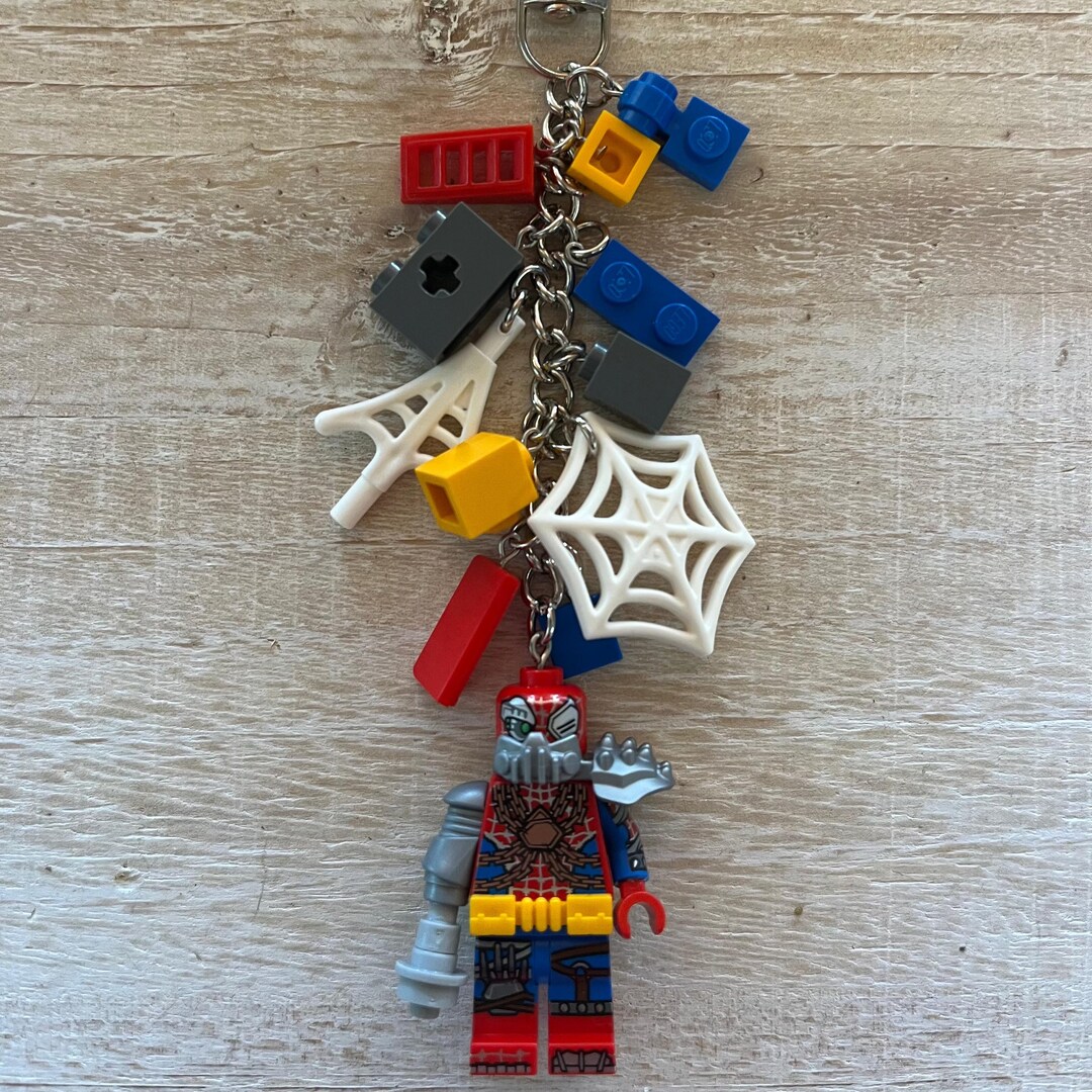Cyborg Spider-woman Keychain With Authentic Bricks Used as Charms - Etsy