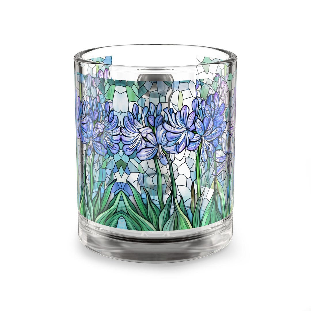 Window Mug Bloomlight Window 10oz Glass Mug Stained Glass Illusion Floral Coffee ...