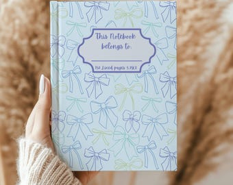 Pastel Bows Hardcover Notebook - 150 Lined Pages
