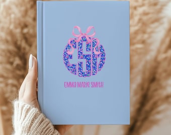 Personalized Floral Monogram Journal | Custom Name Notebook Gift