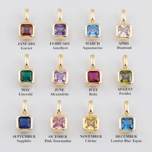 Birthstone Charm 18K Gold Filled Birthstone Pendant Month Charm with real CZ for DIY Jewelry Finding Necklace Bracelet NY-2441