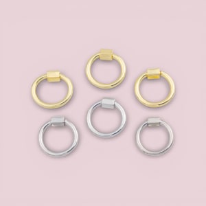 18K GF Carabiner Screw Clasp 19mm 20mm Screw Clasp Oval , Interlocking Round Clasp, Circle Shaped Clasps, Gold, Silver For Bracelet Necklace