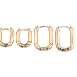 18K gold filled oorbellen gedurfde rechthoekige oorringen / minimalistische oorbellen cadeau - 2 maten: 12 x 16 mm en 15 x 20 mm