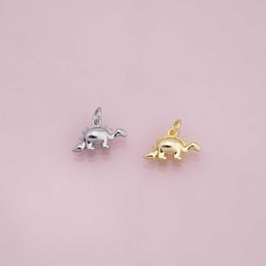 Ciondolo a forma di dinosauro stegosauro in oro 18 carati per braccialetti con ciondoli e collane
