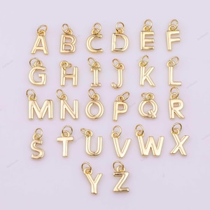 18k GF letter letters alphabet initial charm charms bracelet necklace for diy jewelry making supply approx 8x11mm 18K Gold Filled