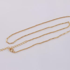 16&quot; 22k Gold Filled Bar Stick Necklace 1mm Necklace Chain with 2&quot; Extender