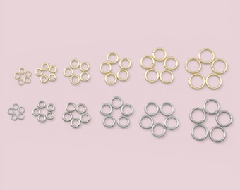 100 Stück 18K Gold gefüllt verdickte Biegeringe Dicke offene Biegeringe Schüttgold Spaltringe für DIY Schmuckherstellung Versorgung Erkenntnisse