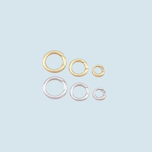 18K Gold Filled Round Carabiner Clasp,Carabiner Lock Connector,Spring Push Gate for DIY Jewelry Finding Necklace Bracelet Gold Filled Silver