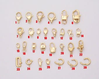 Carabiner Push Clasp Gold Filled Lobster Clasp, 18k Gold Filled Claw Clasp, Lobster for DIY Bracelet Necklace Jewelry Making Findings Supply