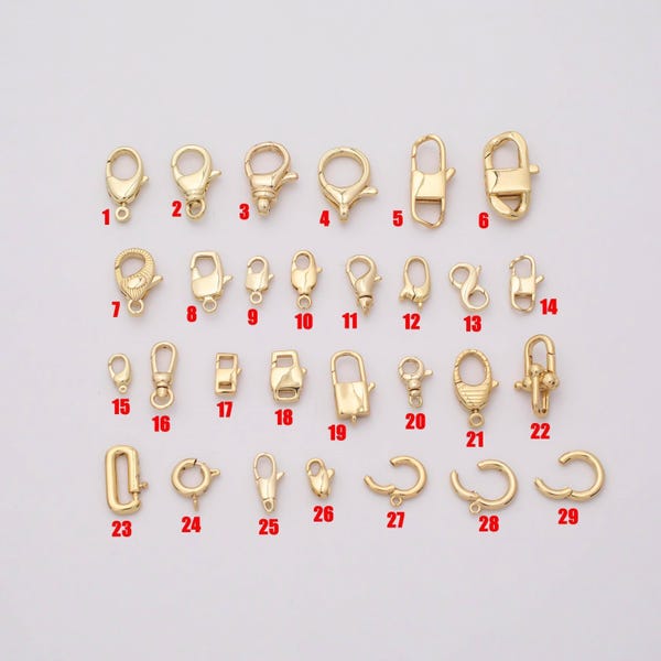 Carabiner Push Clasp Gold Filled Lobster Clasp, 18k Gold Filled Claw Clasp, Lobster for DIY Bracelet Necklace Jewelry Making Findings Supply