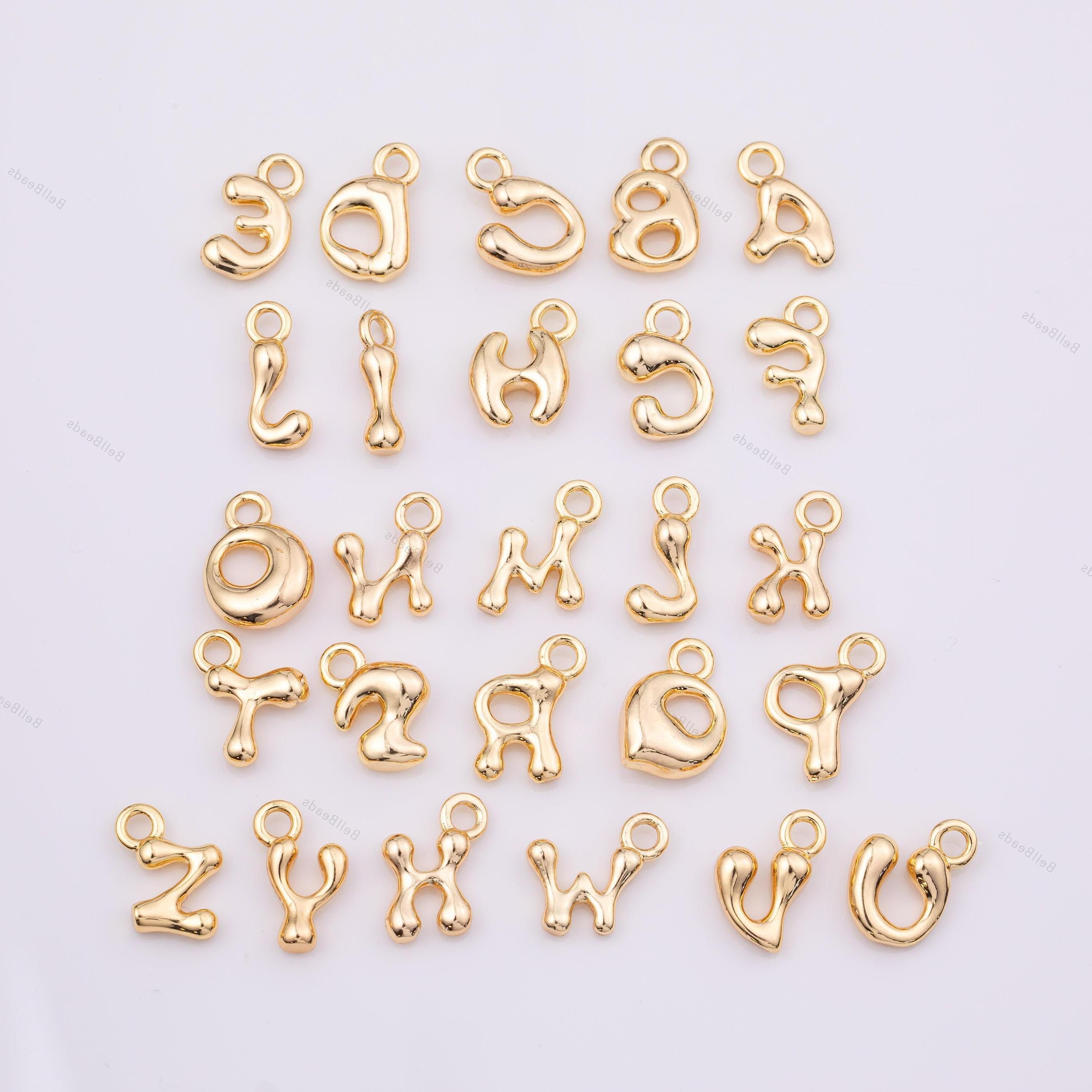 18k GF Puffy Letters Alphabet Letter Abc Approximately 10x10mm 18K Gold ...