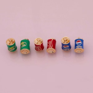 Charm de lata de refresco esmaltado Charm relleno de oro de 18 quilates Charm para pulseras y collares Charms Charms minimalistas