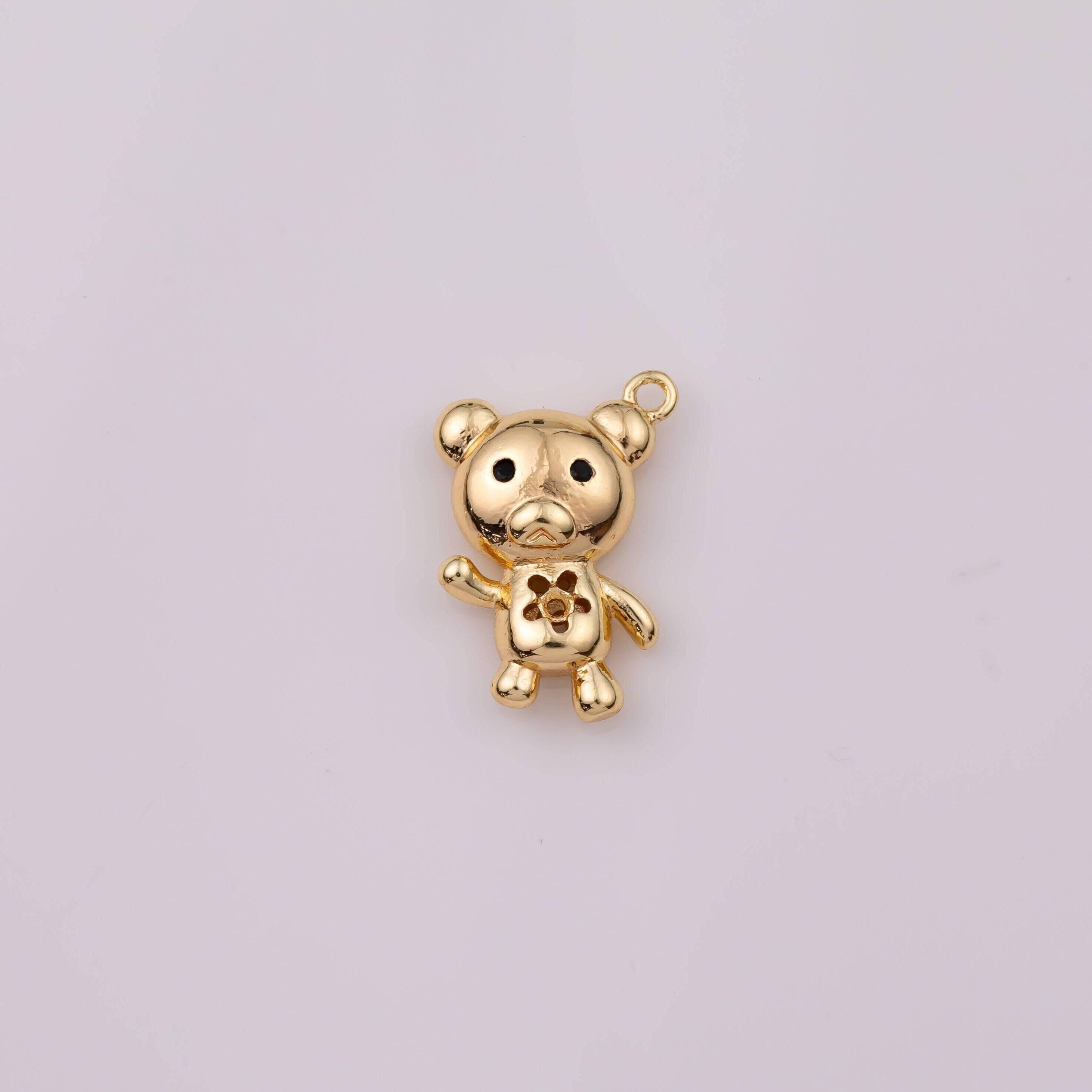 アクセサリー 18K 5.9 grams 18cm with charms 18K Gold Filled Teddy Bear Charm 9x15mm - Etsy