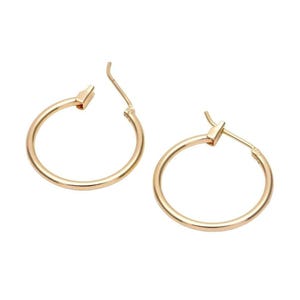 Pendientes de aro redondos sencillos chapados en oro de 14 quilates, 14 mm, 20 mm, 25 mm, 30 mm, 40 mm, 50 mm, chapados en oro de 1/20 - 2 unidades/1 par