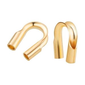 Gold filled wireguard wire guard thimble 18K gold filled 4x4mm size - 1mm hole - 10 pieces per order