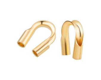 20pcs Gold filled wireguard wire guard thimble 18K gold filled 4x4mm size - 1mm hole - 20 pieces per order