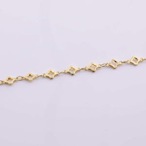 14Kゴールドフィルドクローバーチェーン 6mm - ホワイトゴールドフィルドチェーン - 1ヤードあたり