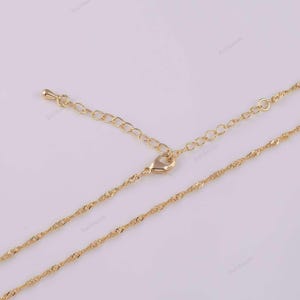 16&quot;  Singapore Chain Necklace 2mm Necklace Chain with 2&quot; Extender 22K Gold Filled