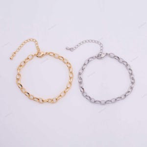 Charm Bar Bracelet  Bracelet Oval Rolo 5mm 22K Gold Filled