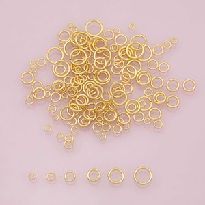 100pcs Jump Rings 3mm 4mm 5mm 6mm 7mm 8mm Perfect thickness for charms 18K Gold Filled Brass Jump Rings for Charms Necklaces Bracelets