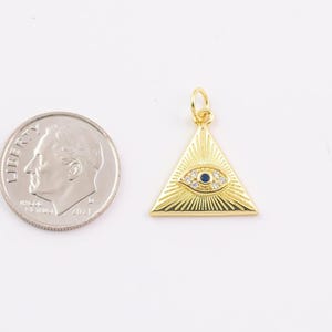 18K gold gefüllter böser Blick Illuminati Pyramide Anhänger 1420 14/20 gold gefüllt - 1Stk