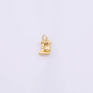 Kitchen Mixer Cooking Charm 13x10mm 18K Gold Filled for Charm Bar Bracelets and Necklaces White Gold Silver Pave CZ Minimalist Charms