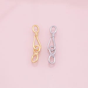 22k Gold Filled Silver fish hook and eye clasp , Carabiner Lock Connector, Spring Push Gate for DIY Finding Necklace Bracelet