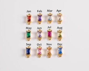 Gold filled birthstone connector charms small rectangle made in usa  1420 14/20 gold filled 3x8mm