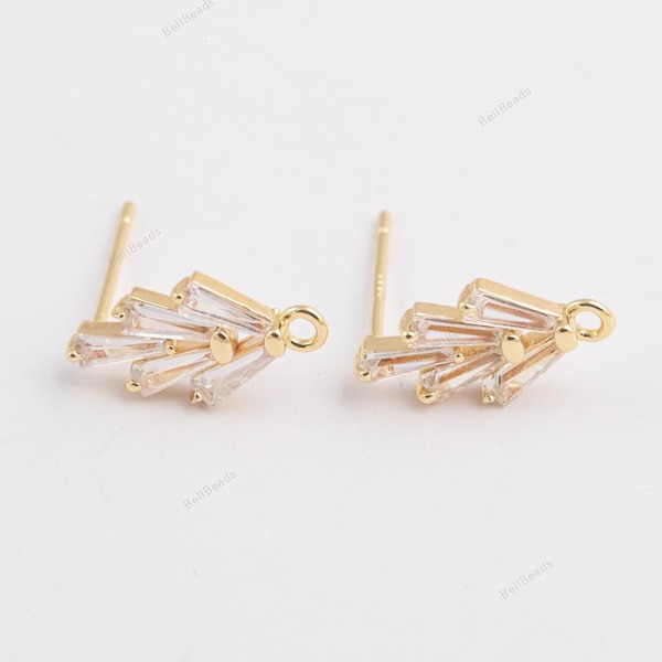 18k GF earring findings cactus with loop at bottom 19x7mm  1420 14/20 gold filled - 2pcs 18K Gold Filled