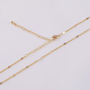 16&quot; 22k Gold Filled Diamond Satellite Chain 1mm+2mm Necklace Chain with 2&quot; Extender