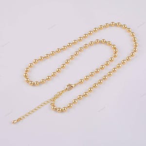 16&quot;  4mm Ball Chain Necklace with 2&quot; Extender 22K Gold Filled
