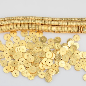100 stks 22k goud kleine platte ronde spacer kralen rondel spacers armband kralen disc spacer kralen armband sieraden ketting making supply
