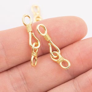 14k gold filled lobster hook and eye closure clasps toggle toggles clasp closure 5x27mm 1420 14/20 gold filled - 6pcs