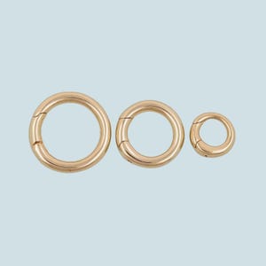 18k Gold Filled Round Carabiner Clasp 11mm 15mm 18mm, Carabiner Lock Connector, Spring Push Gate for DIY Jewelry Finding Necklace Bracelet