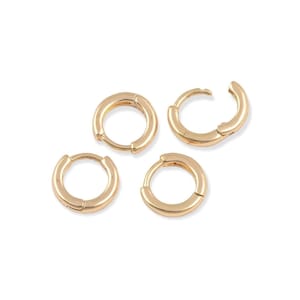 14K gold filled hoop earrings findings huggies 10mm 12mm 1420 14/20 gold filled - 4pcs