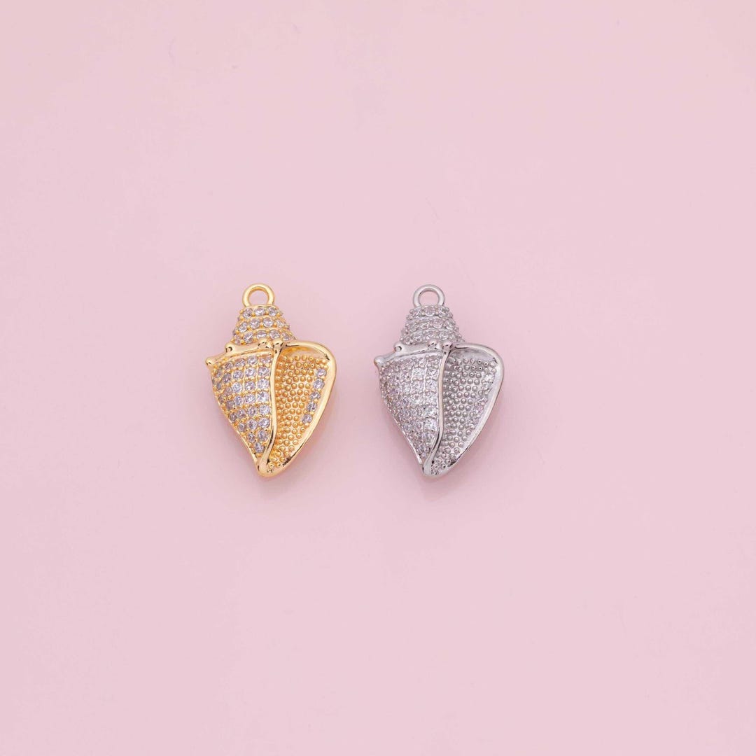 Coach Shell Charm Conch Sea Shell Charm 22k Gold Filled Charm Bar Bracelets and Necklaces ...