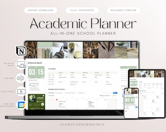 Notion Student Academic Planner Template | School, College, University (Digital Download)