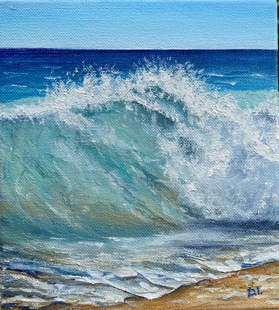 アート絵画 波 油絵 海 日本 日本の夕陽百選 に選ばれた 水