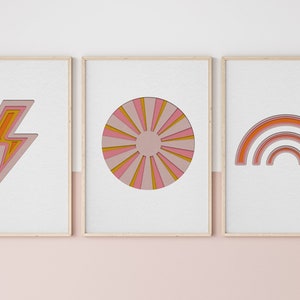 Printable Retro Wall Art for kids, kids bedroom  & nursery wall art, nursery decor