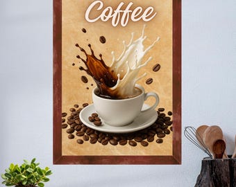 Coffee Wall Art Poster Modern Apartment Print Kitchen Wall Art Digital Housewarming Gift Printable Trendy Poster Art Unique Coffee Bar Decor