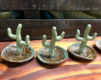 Cactus Ring Holder Ceramic